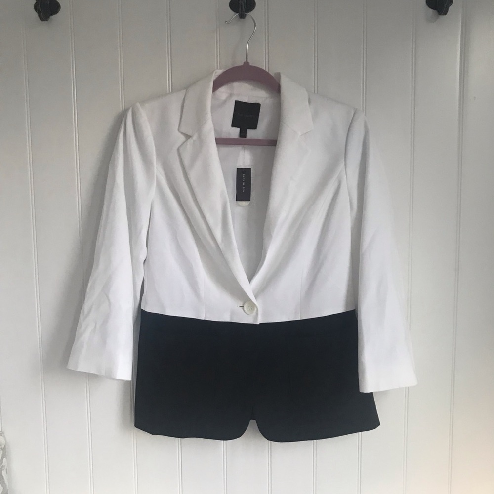 The Limited Color Block White Black Blazer NWT